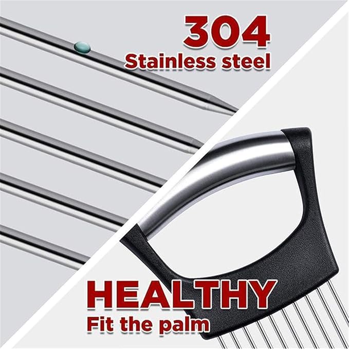 2Pack Onion Slicer Meat Slicer, Food Slice Assistant Onion Holder Slicer, Kitchen Gadgets - Stainless Steel Vegetable Holder Cutting Kitchen Gadget Tomato Peeler