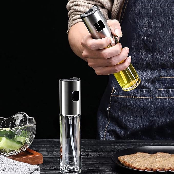 Oil Sprayer for Cooking Olive Oil Sprayer Mister for Air Fryer Vegetable Vinegar Oil Portable Mini Kitchen Gadgets for Baking,Salad,Grilling,BBQ,Roasting(1 Pack)