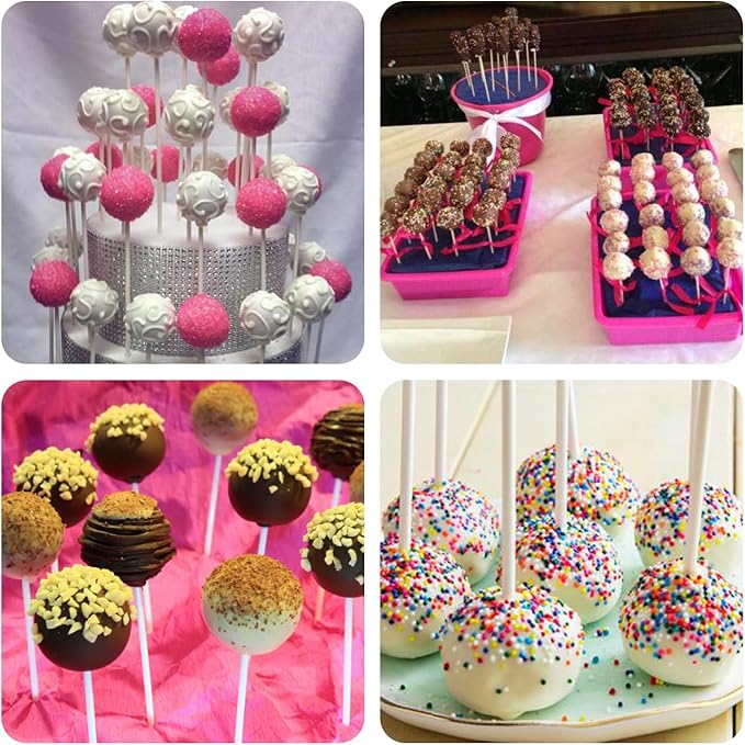 600PCS Christmas Cake Pop Sticks and Wrappers, Including 200pcs 6-inch Paper Lollipop Sticks, 200pcs Parcel Bags, 200pcs Gold Twist Ties for Lollipop, Candy, Chocolate, Marshmallows, and Fruit Skewers