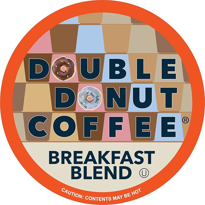 Double Donut Coffee Breakfast Blend Coffee Pods, Light Roast Coffee in Recyclable Single-Serve Pods for Keurig K Cups Brewer Machines, 48 Count Bulk Pack, original version
