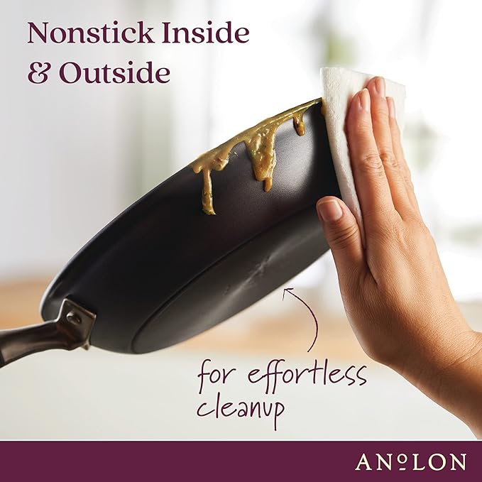 Anolon Advanced Home Hard Anodized Nonstick Frying Pan, 8.5 Inch – Small Non Stick Egg Pan, Durable Nonstick Skillet - Moonstone