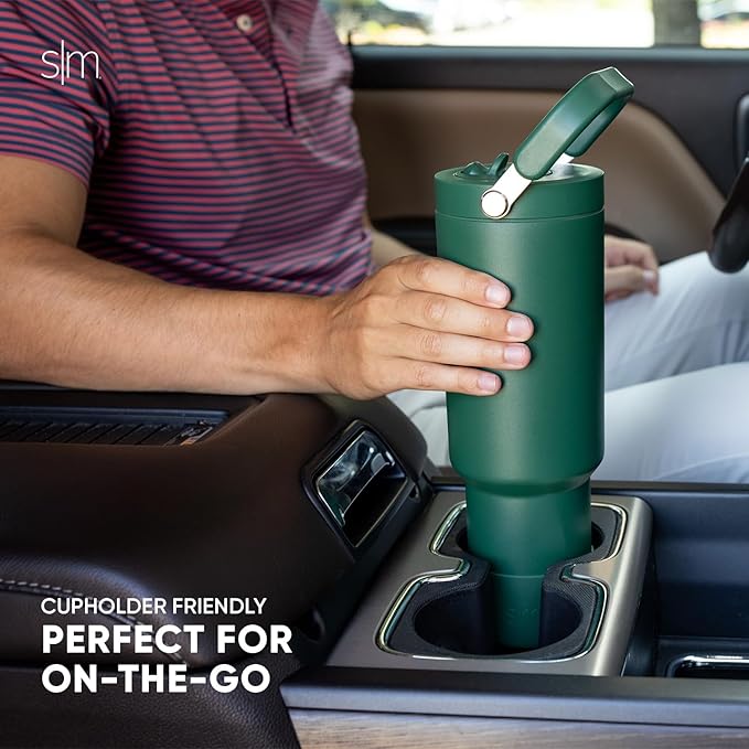 Simple Modern Trek Pivot | 40oz Flip Straw Tumbler with Handle | Water Bottle & Boot | Interchangeable Straw & Chug Lids | Insulated Stainless Steel Jug | Gym Sports Outdoors | Blush Tie Dye