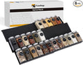 Famhap Spice Drawer Organizer, 6 Pack Drawer Seasoning Organizer Expandable from 11.6" to 23.2" Seasoning Rack Tray Insert for Kitchen Drawers, Spice Rack Tray for Drawer/Countertop (Black)