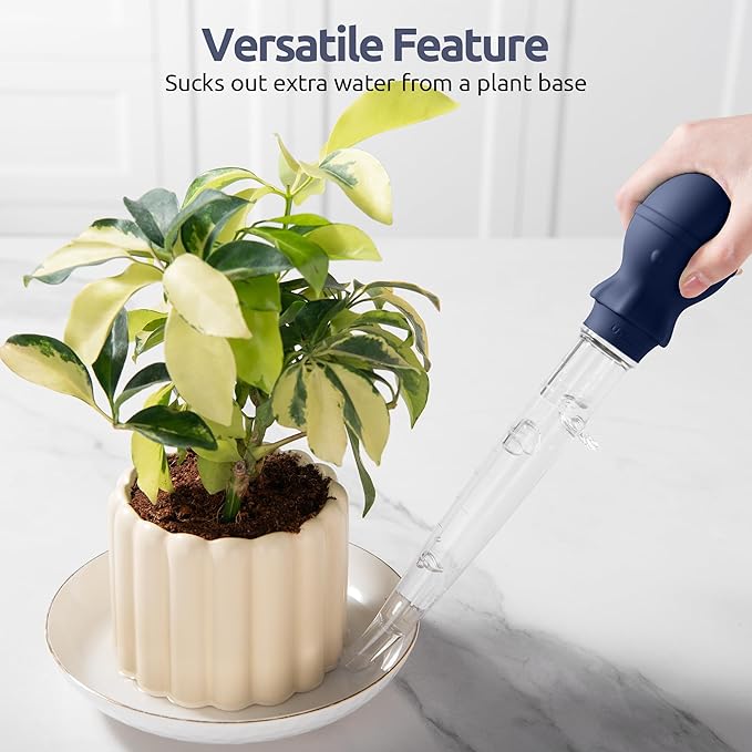 U-Taste 1.5oz Angled Turkey Baster - 228.2ºF Heat Resistant Food Grade Tritan and Silicone Large Octopus Bulb Baster Set with Cleaning Brush for Cooking Basting Meat Poultry Chicken (Midnight Blue)