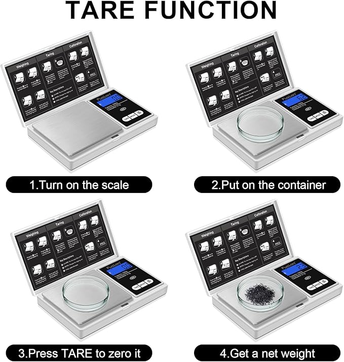 Fuzion Pocket Gram Scale - 1000g/0.1g Digital Mini Travel Food Scale
