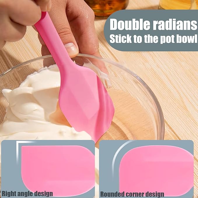 8 Pieces Silicone Spatulas,8.5 inch Non-stick with Stainless Steel Core,Heat Resistant-500℉, Food Grade Dishwasher Safe, for Mixing,Cooking,Baking (Mixed color)