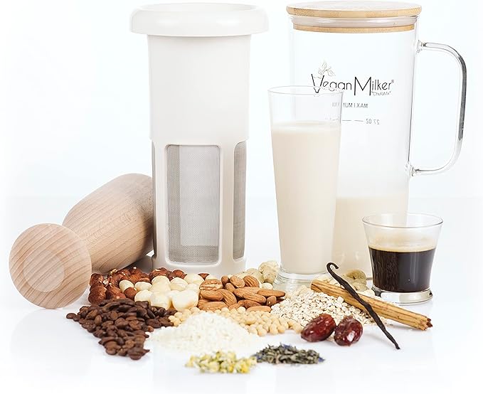 Vegan Milker Mulsi Soul Multifunctional Strainer Filter – Homemade Vegetable Milk, Burmese Tofu, etc. Maximum Emulsion with Interchangeable Discs. 1 Litre in 1 Minute. Ebook Recipes - Made in Spain