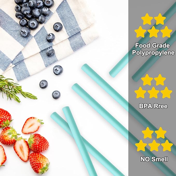 Replacement Straws Compatible with Owala Water Bottle Freepsip 24 Oz - Replacement Parts For Owala Cup 32 Oz -Accessories Set Include 6 BPA-FREE Straws and 1 Cleaning Brush