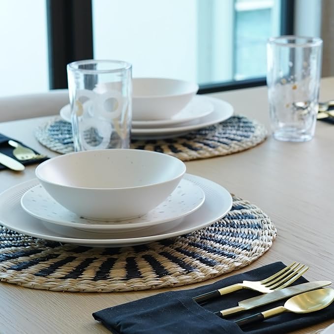TervisHome Melamine Dinner Plates - Set of 4 | Sandstone Collection | Durable Stoneware-like Quality, Dishwasher Safe, Perfect for Indoor and Outdoor Use
