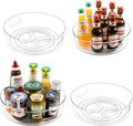 GUZON 4 Pack Lazy Susan Organizer for Cabinet, Upgraded 11.5" Clear Turntable Organizer with Handles and Raised Edge, Pantry Organizers and Storage for Kitchen, Refrigerator, Bathroom, Table