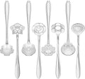 Chengu 8 Pieces Flower Coffee Tea Spoons Stainless Steel Sugar Spoons Tea Party Flower Fancy Tableware Set Stir Bar Creative Stirring Teaspoon, 8 Different Patterns(Silver)