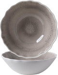 Melamine Serving Bowls Set of 2, 12''x4'' Large Salad Bowls, Fruit Bowls, Mixing Bowls, Serving Bowls for Kitchen, Ideal for Prepping and Serving Food, Gray