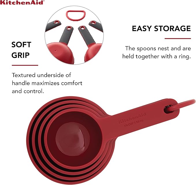 KitchenAid Universal Measuring Cup Set, 4-Piece, Empire Red