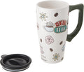 Spoontiques - Ceramic Travel Mugs - Central Perk Cup - Hot or Cold Beverages - Gift for Coffee Lovers
