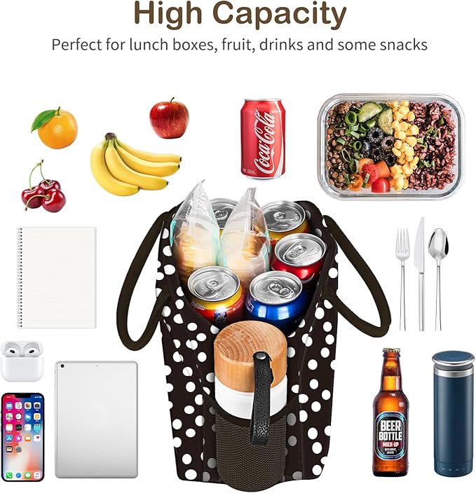 DALINDA Lunch Bag Lunch Box for Women Men Reusable Insulated Lunch Tote Bag,Leakproof Thermal Cooler Sack Food Handbags Case High Capacity for Travel Work Picnic Beach