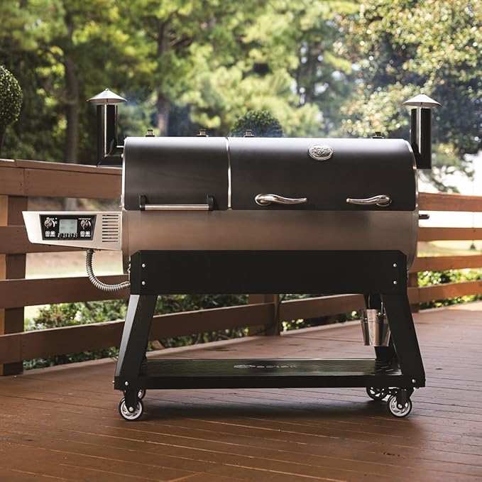 recteq DualFire 1200 Wood Pellet Smoker Grill, Wi-Fi Electric Pellet Grills, Dual Chambers for Hot and Fast + Low and Slow Cooking, DualFire 1200 + Grilling Essentials Bundle