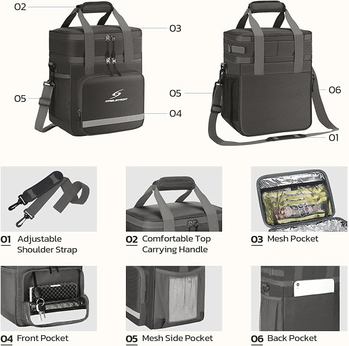 Maelstrom Lunch Box for Men,Insulated Lunch Bag Women/Men,Leakproof Lunch Cooler Bag, Lunch Tote Bag