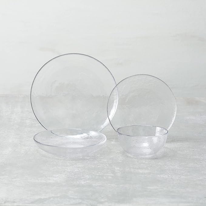 Fortessa Los Cabos Glass Dinnerware Collection, Salad Plate (Set of 4), 8 Inch, Clear