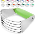 Professional Dough Blender, Pastry Cutter Stainless Steel, Heavy Duty Pastry Blender and Dough Cutter with Blades by Zulay Kitchen - Light Green