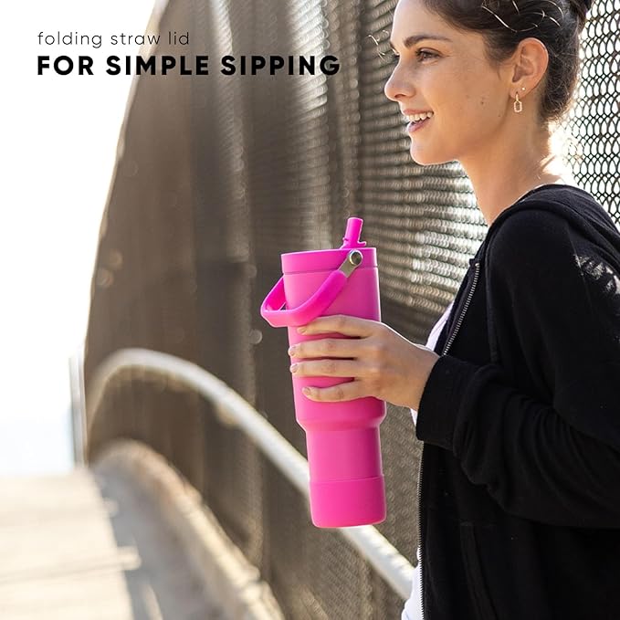 Simple Modern Trek Pivot | 40oz Flip Straw Tumbler with Handle | Water Bottle & Boot | Interchangeable Straw & Chug Lids | Insulated Stainless Steel Jug | Gym Sports Outdoors | Ocean Tide