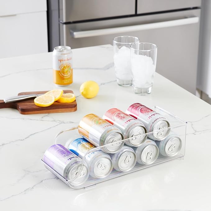 iDesign Soda Can Dispenser for Refrigerator or Pantry - Clear - Made in USA