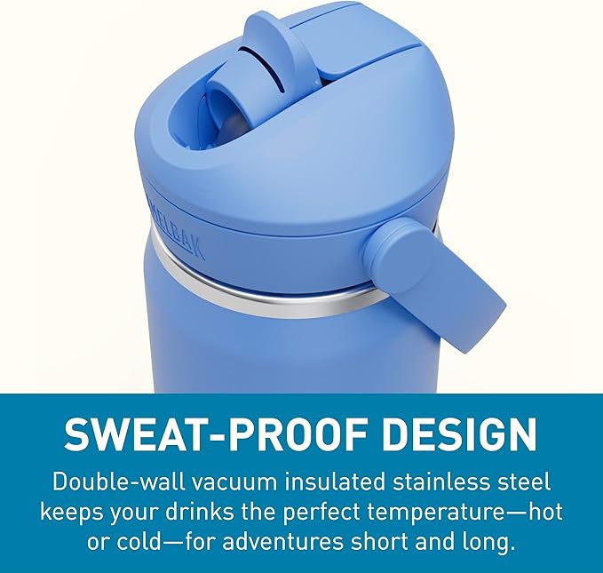 CamelBak Thrive Flip Straw Insulated Stainless Steel Water Bottle Sky Blue, 20oz