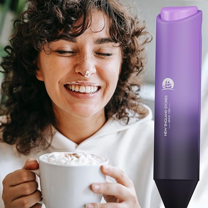 Powerful Milk Frother Handheld Foam Maker, Mini Whisk Drink Mixer for Coffee, Cappuccino, Latte, Matcha, Hot Chocolate, No Stand, Galaxy