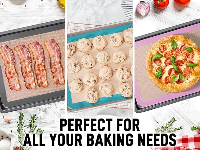 Zulay Kitchen Silicone Baking Mat - Reusable Nonstick Silicone Sheet for Oven, 16.5" x 11.6", Dark Gray