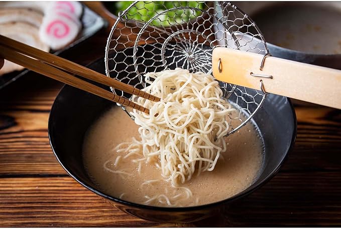 Helen’s Asian Kitchen Spider Strainer | Compact 5-Inch Bamboo Wire Mesh Ladle with Handcrafted Handle for Precision Cooking and Small Portions