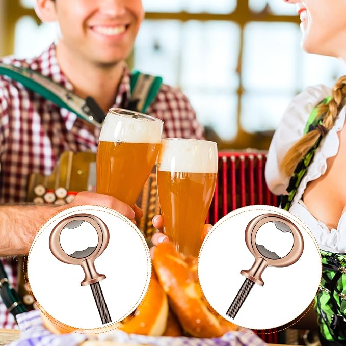 Metal Bottle Opener Kit Blank Bottle Opener Stainless Steel Open Inserts Hardware for Wedding Wine Party DIY Project Craft Wood Turning(Bronze,7 Pieces)