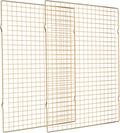 Cooling Rack for Baking, 2-Pack 16x10 Inches Baking Rack, Thick Wire Cookie Rack for Cooking, Roasting, Grilling, Drying, Oven Safe, Fits Half Sheet Pan, Gold