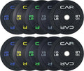 CAP Barbell 2-Inch Olympic Bumper Plate Weight Set with 6 Post Rack | 100-370 lbs | Multiple Options
