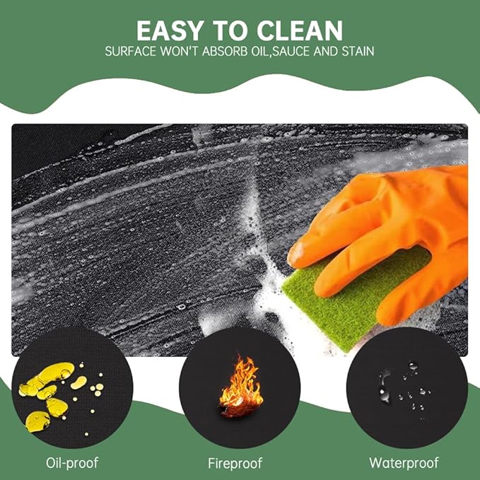 63 x 36 Inch Under Grill Mats for Outdoor Grill, Fireproof Deck and Patio Protector, Double-Sided Waterproof Oil-Proof Fire Blanket BBQ Mat