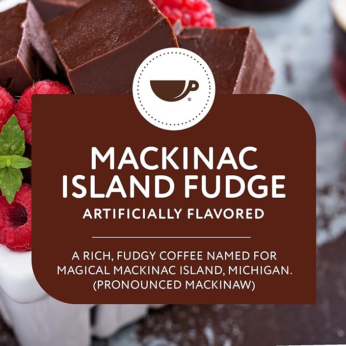 Paramount Roasters, Mackinac Island Fudge Flavored Ground Coffee, 1-12oz package medium roast, (Paramount Coffee Company)