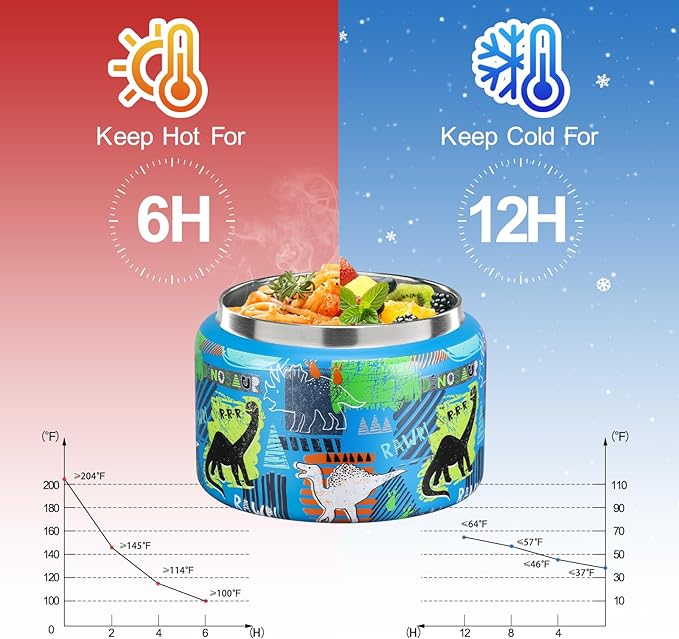 MAISON HUIS 8oz Soup Thermo Wide Mouth Vacuum Insulated Thermo Jar, Leak Proof Stainless Steel Food Container