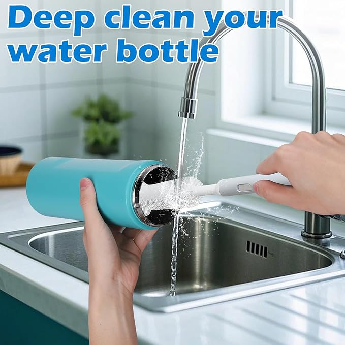 Palksky Water Bottle Cleaner Brush Kit for Hydroflask, Wide Straw Lid Brushes and Long Handle Scrubbing Bottles Brush for Hydro Flask 16/24/32/40 oz Cups