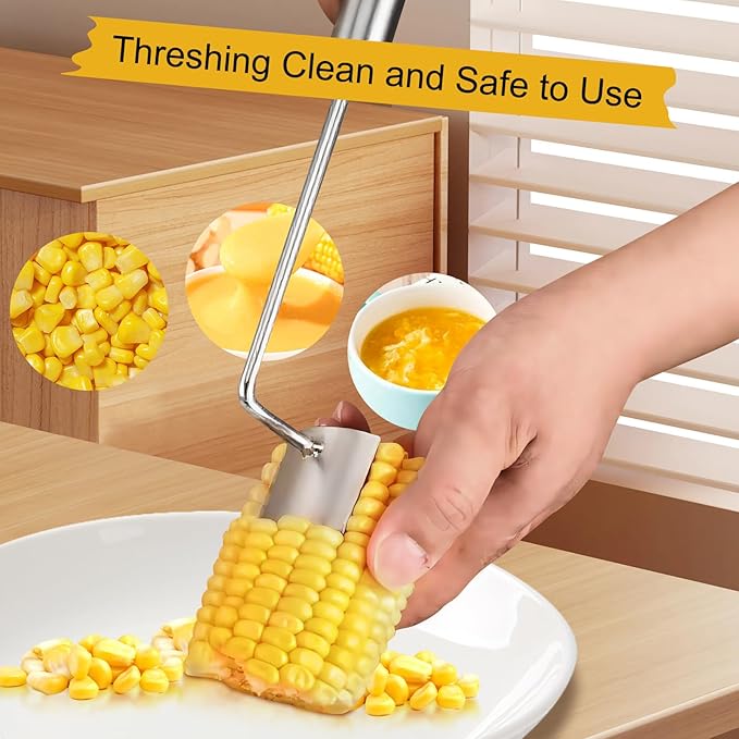NEW Long Handle Stainless Steel Corn Peeler & Stripper,Corn Cob Stripper,Easy Clean Corn Peeler Corn Cob Stripper Tool