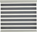 Persilux Cordless Zebra Blinds for Indoor Windows, Free-Stop Cordless, Light Filtering Sheer Shades Dual Layer for Day and Night, Roller Shades for Home (34.25" W X 64" H, Grey)