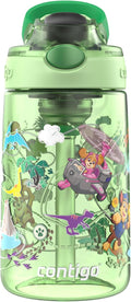 Contigo Aubrey Paw Patrol Leak-Proof Spill-Proof Water Bottle with Autospout, 14oz, Paw Patrol Dino Treks, Green