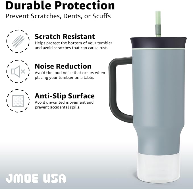 Jmoe USA Silicone Sleeve for Owala 40oz Tumbler | Fits Handle Tumbler Only | Anti-Slip Boot | Protects Against Dents & Scratches | Protector for Bottom of Cup | Made of Durable BPA Free Silicone
