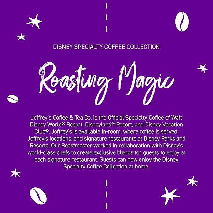 Joffrey’s Coffee - Disney Organic Peru Alto Mayo | Single Origin, USDA Organic & Fair Trade Certified, Full Roast, Arabica Coffee Beans, Kosher (Ground, 11 oz)