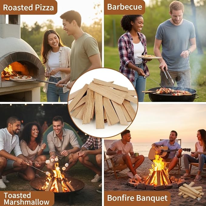 Kiln Dried Oak Smoking Wood Chips - 100% Natural BBQ Grilling Smoker Wood for Meat, Pizza Ovens & Grill | Quick Light Fire Starter for Tabletop Fire Pits, Solo Stoves & Bonfires | 10 LB