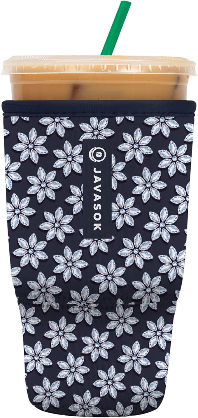 Sok It JavaSok Iced Coffee & Cold Soda Insulated Neoprene Cup Sleeve (Frost Yourself, Large: 30-32oz)
