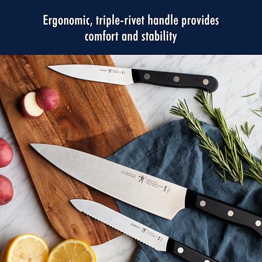 HENCKELS Solution Razor-Sharp 16-pc Knife Set, Chef Knife, Bread Knife, Steak Knife, German Engineered Informed by 100+ Years of Mastery