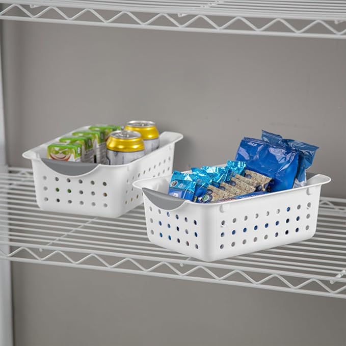 Sterilite 36-Pack Ultra Basket, Open Plastic Bins, Countertop, Cabinet and Closet Organizer, White, Small