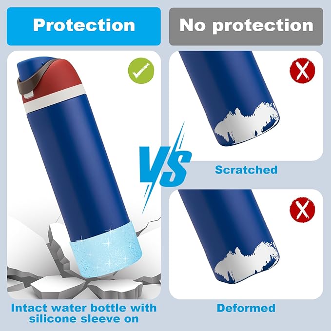2 PCS Glitter Silicone Boot for Owala Water Bottle, Anti-Slip Protective Sleeve for FreeSip/Twist/Flip Stainless Steel Water Bottles Accessories