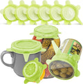 Orblue Silicone Stretch Lids 6-Pack Small for Fresh Food Storage - Seal in Flavors, Keep Food Fresh and Reduce Waste Lime Green