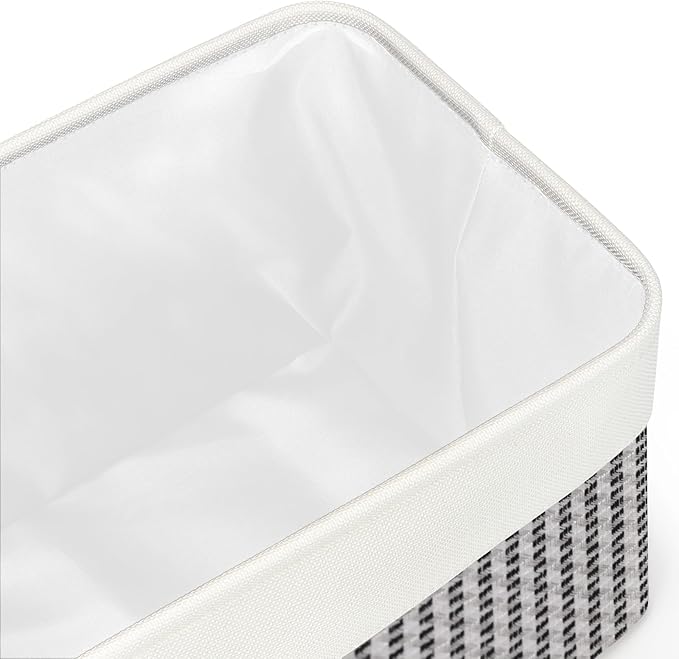 Kntiwiwo Foldable Storage Bin Collapsible Fabric Storage Basket Cube with Durable Handles Closet Organizer Bins for Organizing Shelves Drawers, Set of 3, 15" x 10" x 9.5", Houndstooth