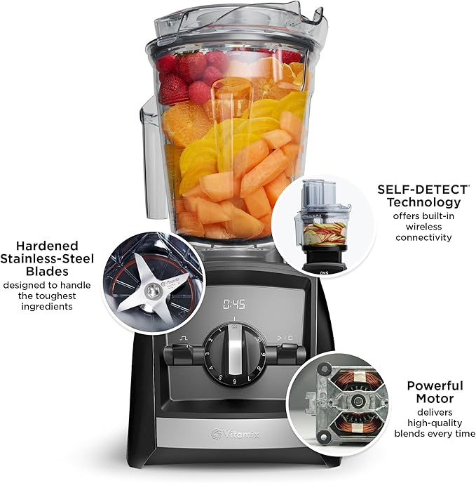Vitamix A2300 Ascent Series Smart Blender, Professional-Grade, 64 oz Low-Profile Container, Slate