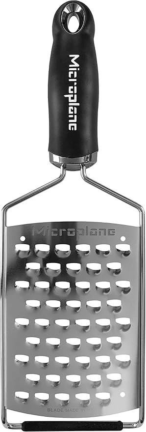Microplane Gourmet Series Ultra Coarse Grater - Stainless Steel Durable Cheese & Vegetable Grater with Non-Slip Handle for Kitchen, Professional Chef Tools & Equipment